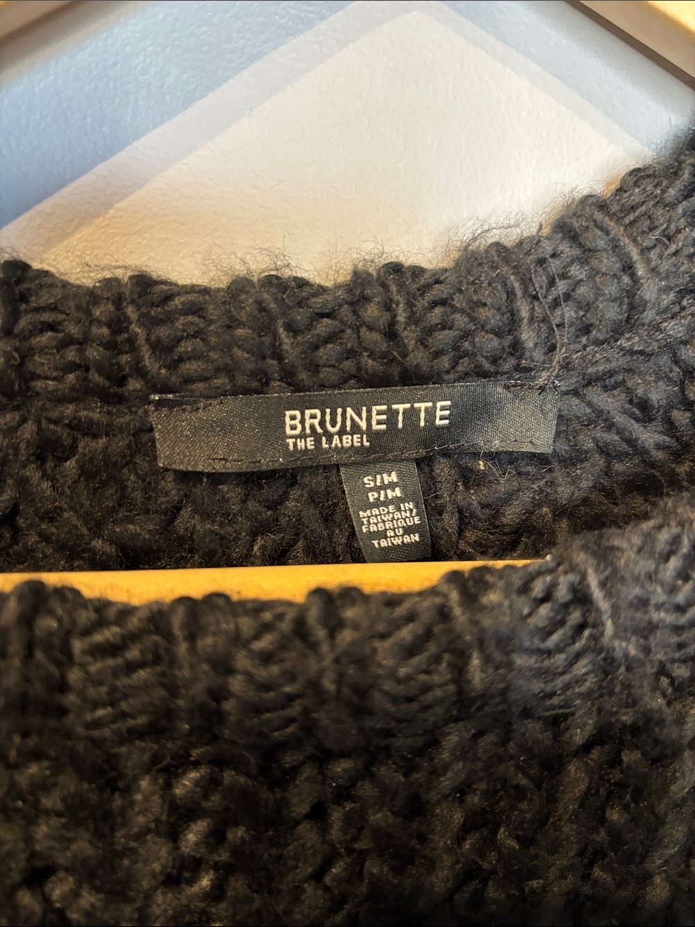 Brunette The Label Loose Knit Black Crew Neck Sweater Dress - Picture 6 of 7